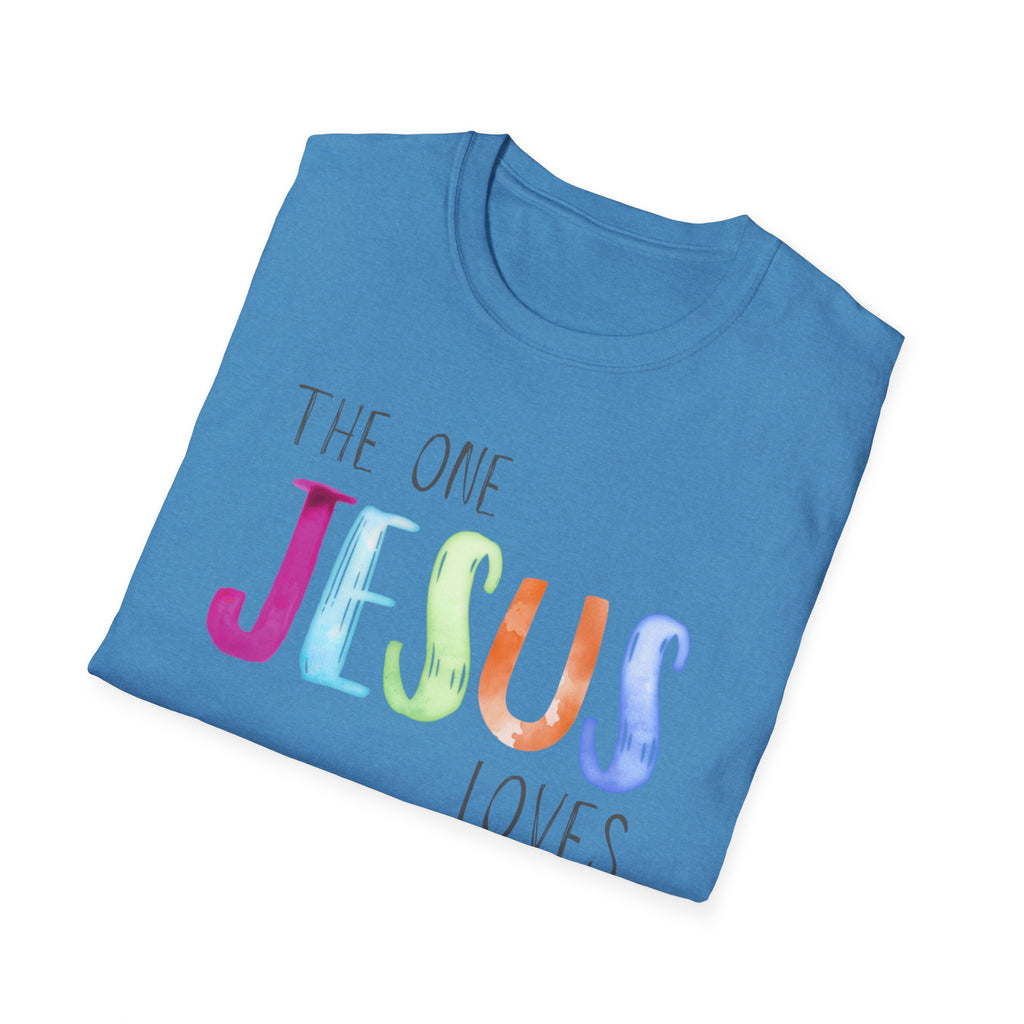 The One Jesus Loves Christian T-Shirt | Isaiah 61:3 Faith-Based Tee | Watercolor Jesus Graphic Shirt