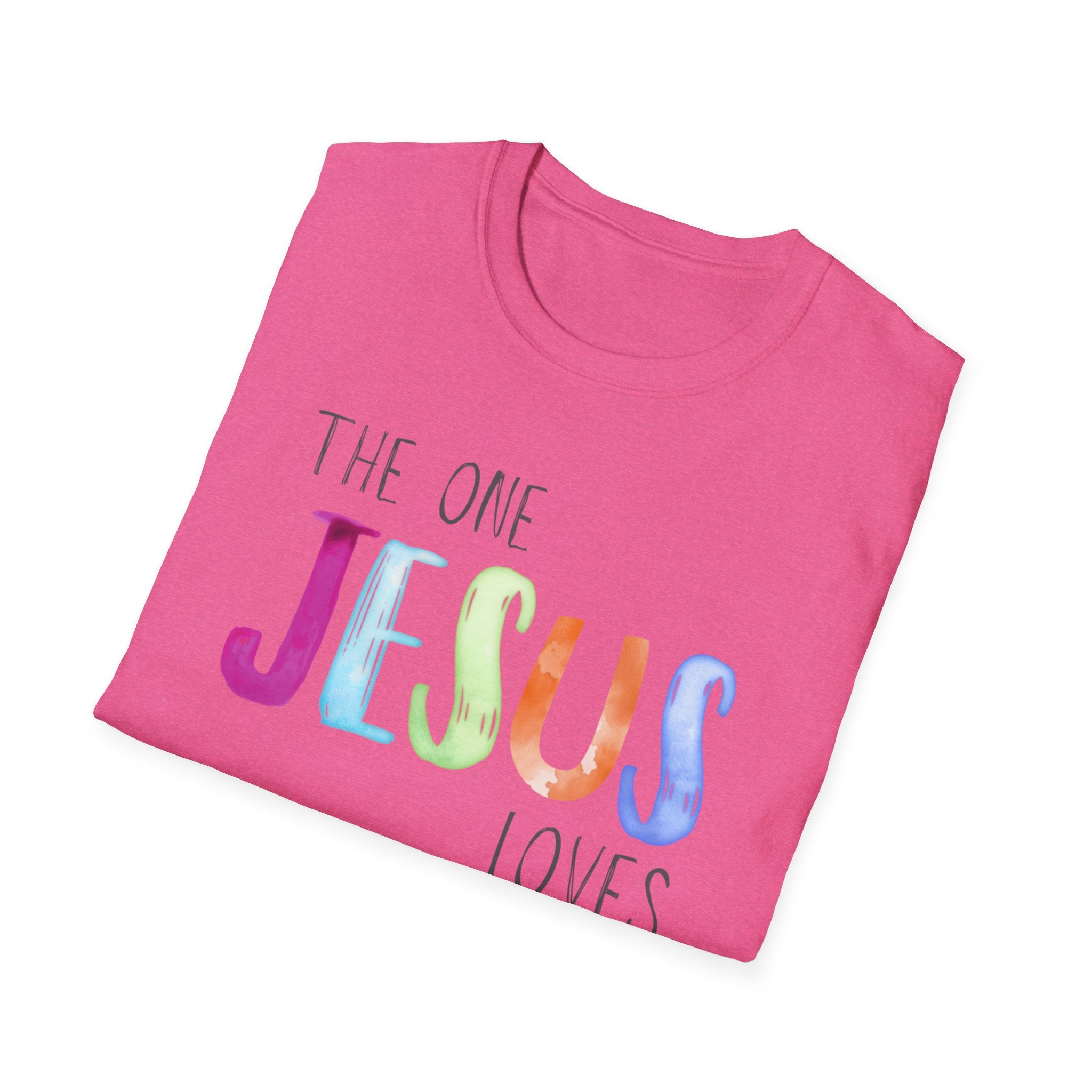The One Jesus Loves Christian T-Shirt | Isaiah 61:3 Faith-Based Tee | Watercolor Jesus Graphic Shirt