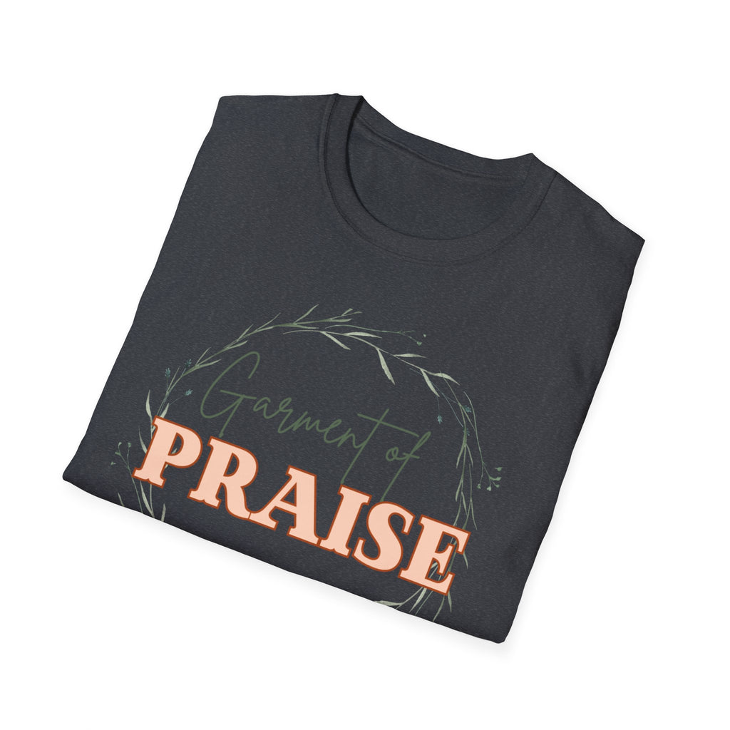 Garment of Praise Christian T-Shirt | Isaiah 61:3 Faith-Based Tee | Ivy Wreath Graphic Shirt