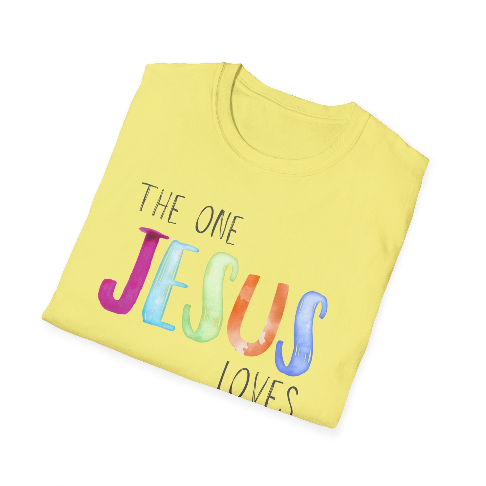 The One Jesus Loves Christian T-Shirt | Isaiah 61:3 Faith-Based Tee | Watercolor Jesus Graphic Shirt