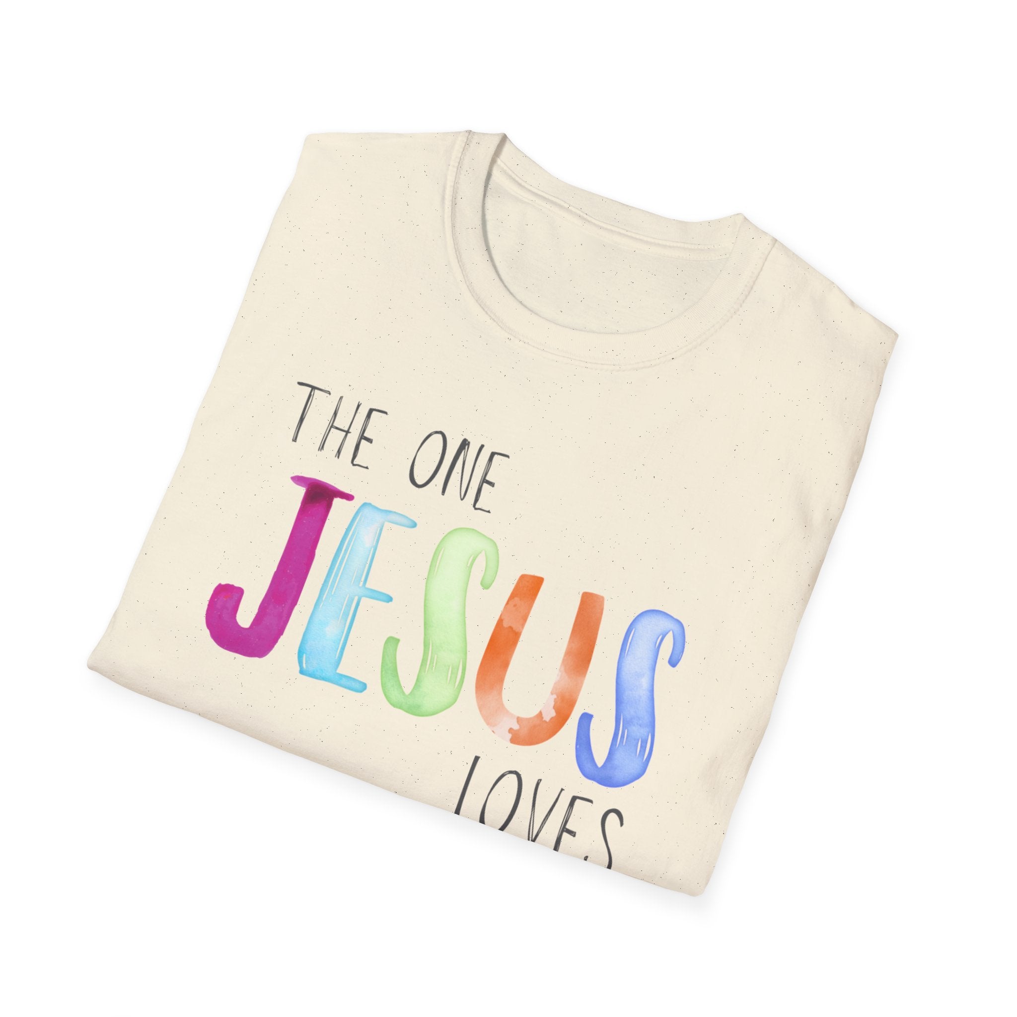 The One Jesus Loves Christian T-Shirt | Isaiah 61:3 Faith-Based Tee | Watercolor Jesus Graphic Shirt