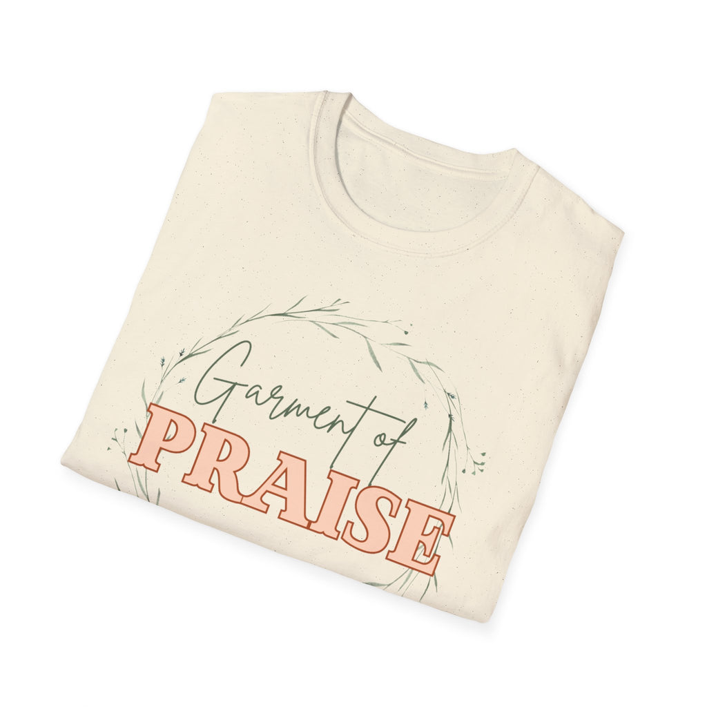 Garment of Praise Christian T-Shirt | Isaiah 61:3 Faith-Based Tee | Ivy Wreath Graphic Shirt