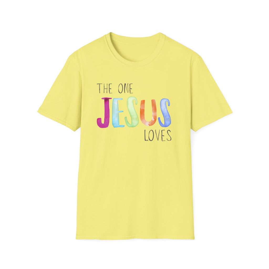 The One Jesus Loves Christian T-Shirt | Isaiah 61:3 Faith-Based Tee | Watercolor Jesus Graphic Shirt