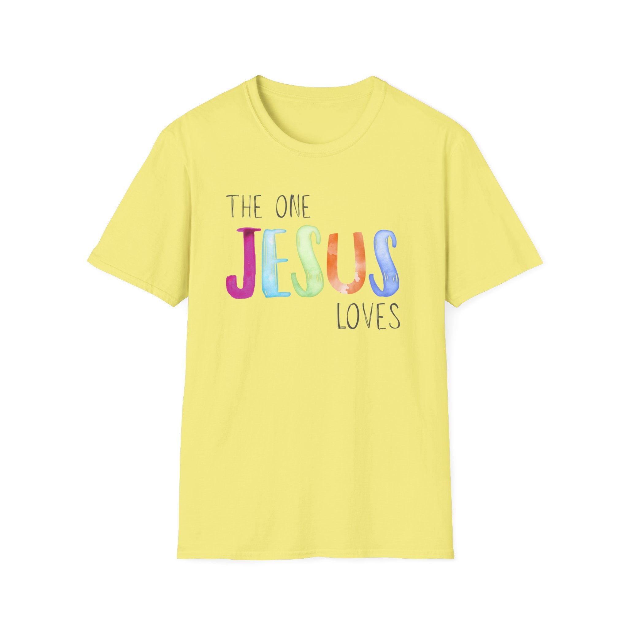 The One Jesus Loves Christian T-Shirt | Isaiah 61:3 Faith-Based Tee | Watercolor Jesus Graphic Shirt