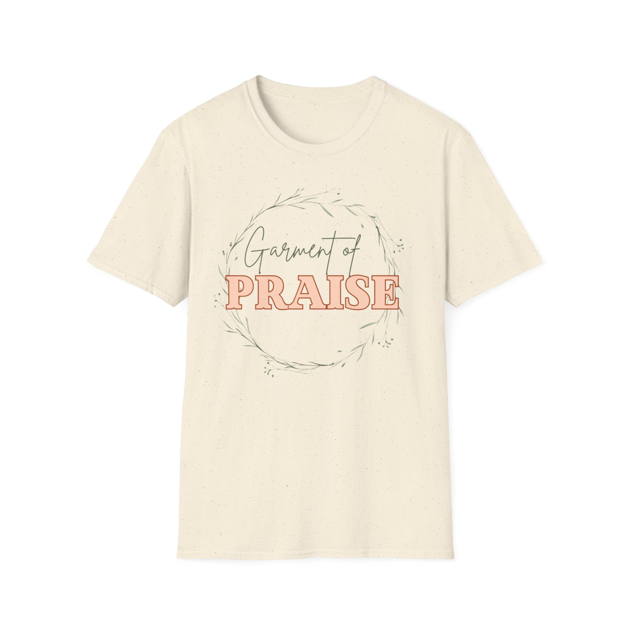 Garment of Praise Christian T-Shirt | Isaiah 61:3 Faith-Based Tee | Ivy Wreath Graphic Shirt