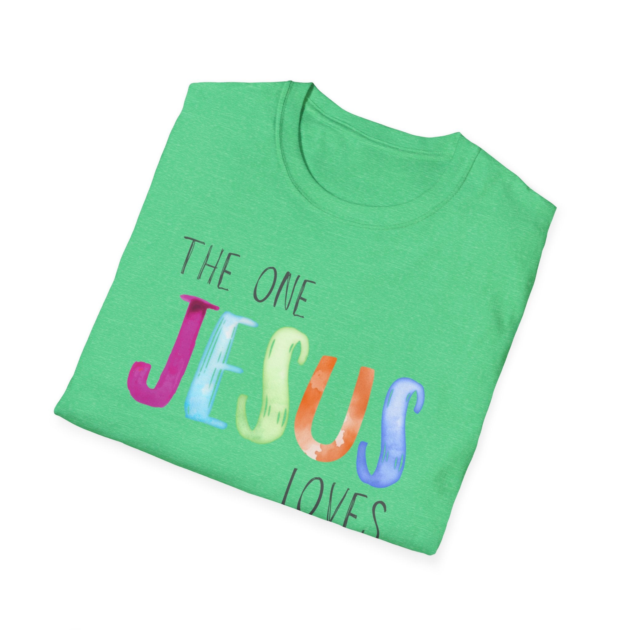 The One Jesus Loves Christian T-Shirt | Isaiah 61:3 Faith-Based Tee | Watercolor Jesus Graphic Shirt